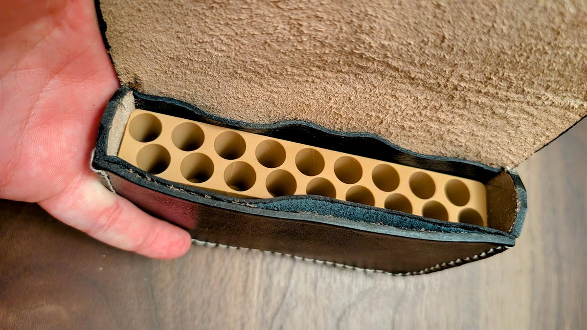 Skirmish Tubes Block: 18-Shot .36 Cal. "Navy" Revolver Tube Block for Leather Boxes