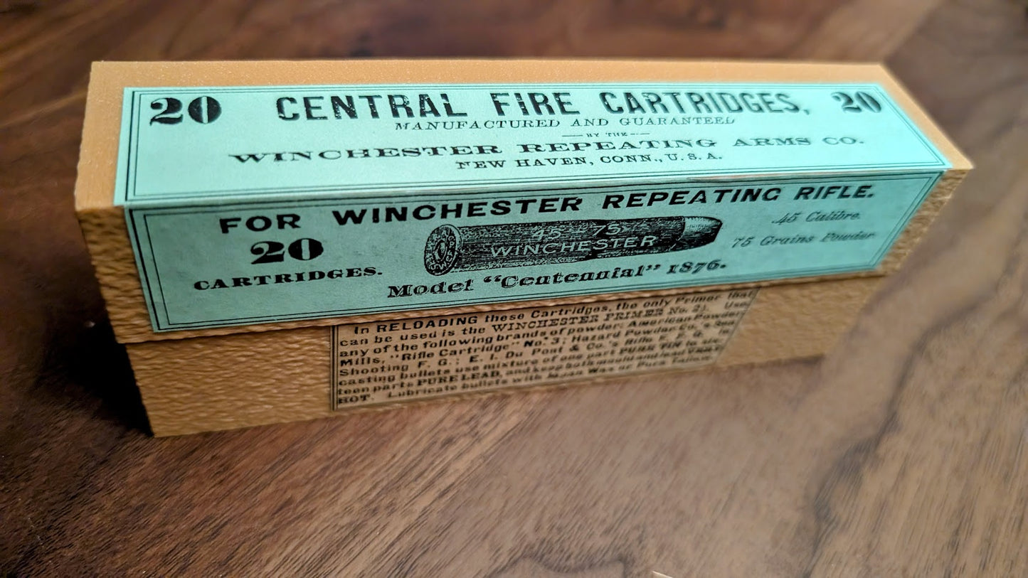 Cartridge Box: All-Plastic .45-75 Winchester Centerfire (WCF) 1876, 20 Round