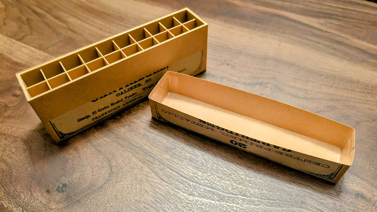 Cartridge Box: .50-70 Springfield Rifle with Frankford or UMC Labels, 20 Round