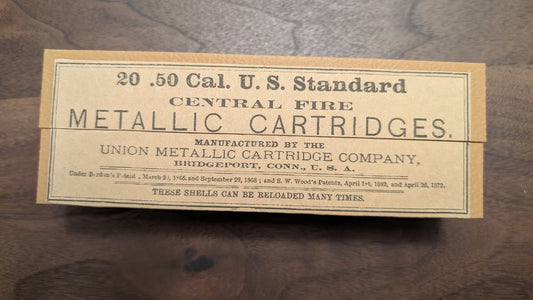 Cartridge Box: All-Plastic .50-70, Frankford Arsenal or UMC Labels, 20 Round