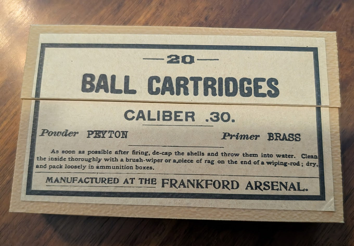 Rifle Cartridge Box: All-Plastic .30-40 Krag (Army) with Vintage Style Label and Slip Top Lid, for Krag-Jorgensen, Winchester 1895 & Others