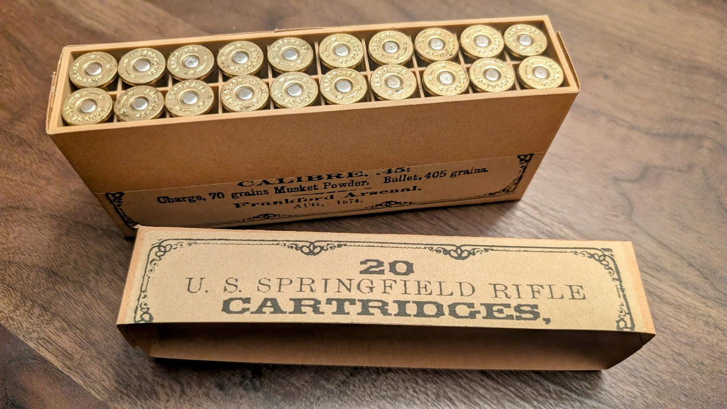 Cartridge Box: .45-70 Springfield Rifle, 20 Round