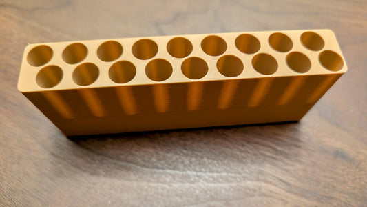 Skirmish Tubes Block:  18-Shot .36 Cal. "Navy" Revolver Tube Block for Leather Boxes