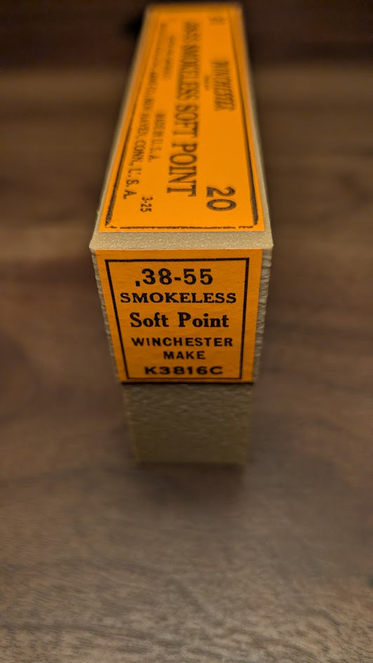Rifle Cartridge Box: All-Plastic .38-55 with Vintage Style Label