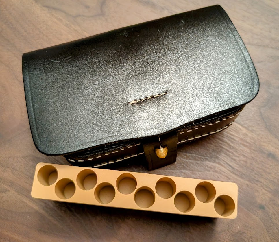 Skirmish Tubes Block:  10-Shot .44 Cal. "Army" Revolver Tube Block for Leather Boxes
