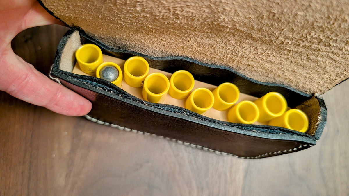 Skirmish Tubes Block:  10-Shot .44 Cal. "Army" Revolver Tube Block for Leather Boxes