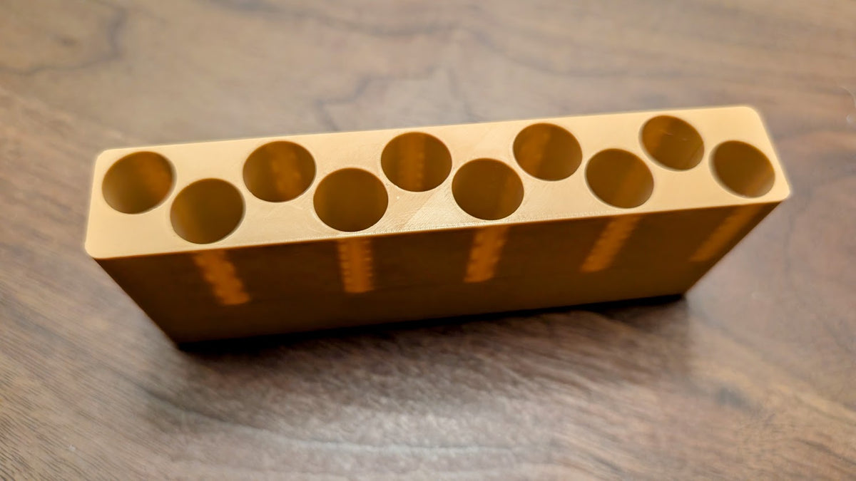 Skirmish Tubes Block:  10-Shot .44 Cal. "Army" Revolver Tube Block for Leather Boxes