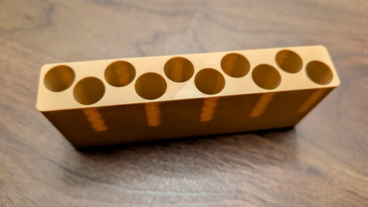 Skirmish Tubes Block:  10-Shot .44 Cal. "Army" Revolver Tube Block for Leather Boxes