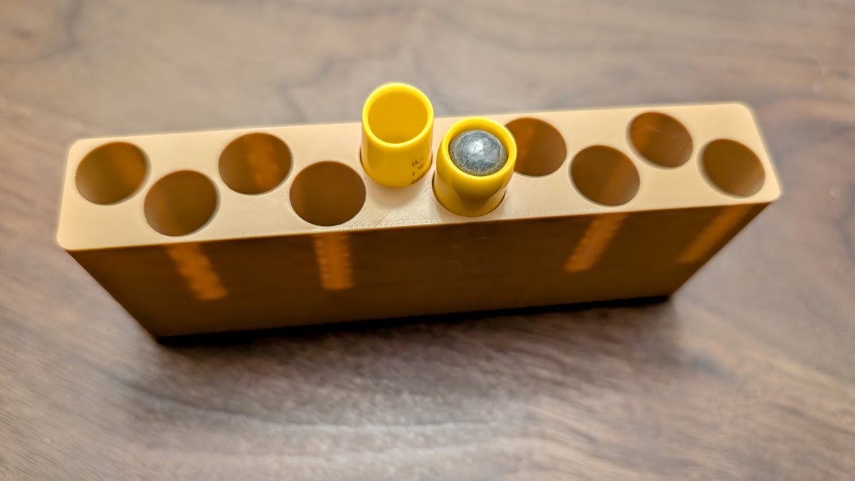 Skirmish Tubes Block:  10-Shot .44 Cal. "Army" Revolver Tube Block for Leather Boxes