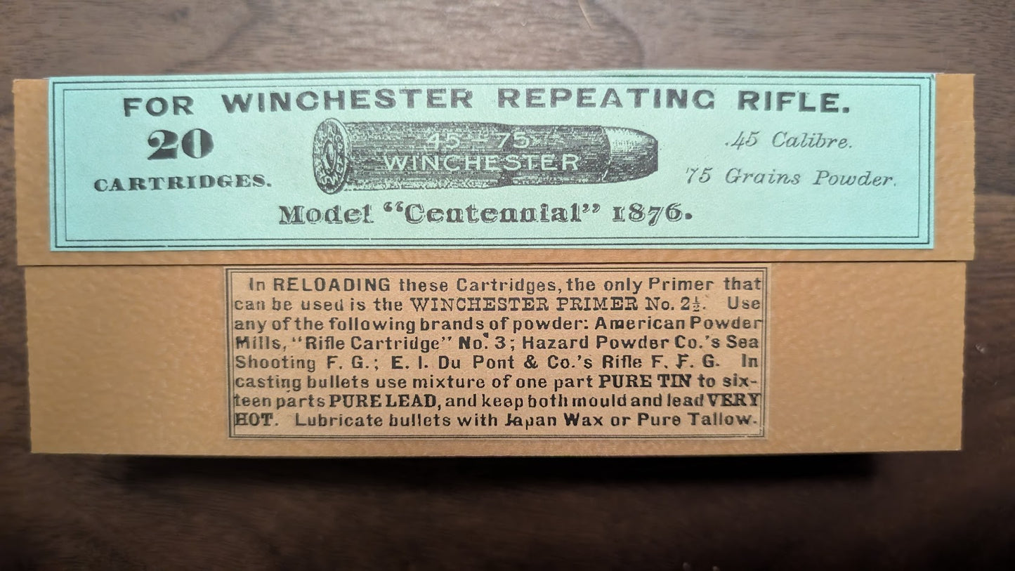Cartridge Box: All-Plastic .45-75 Winchester Centerfire (WCF) 1876, 20 Round