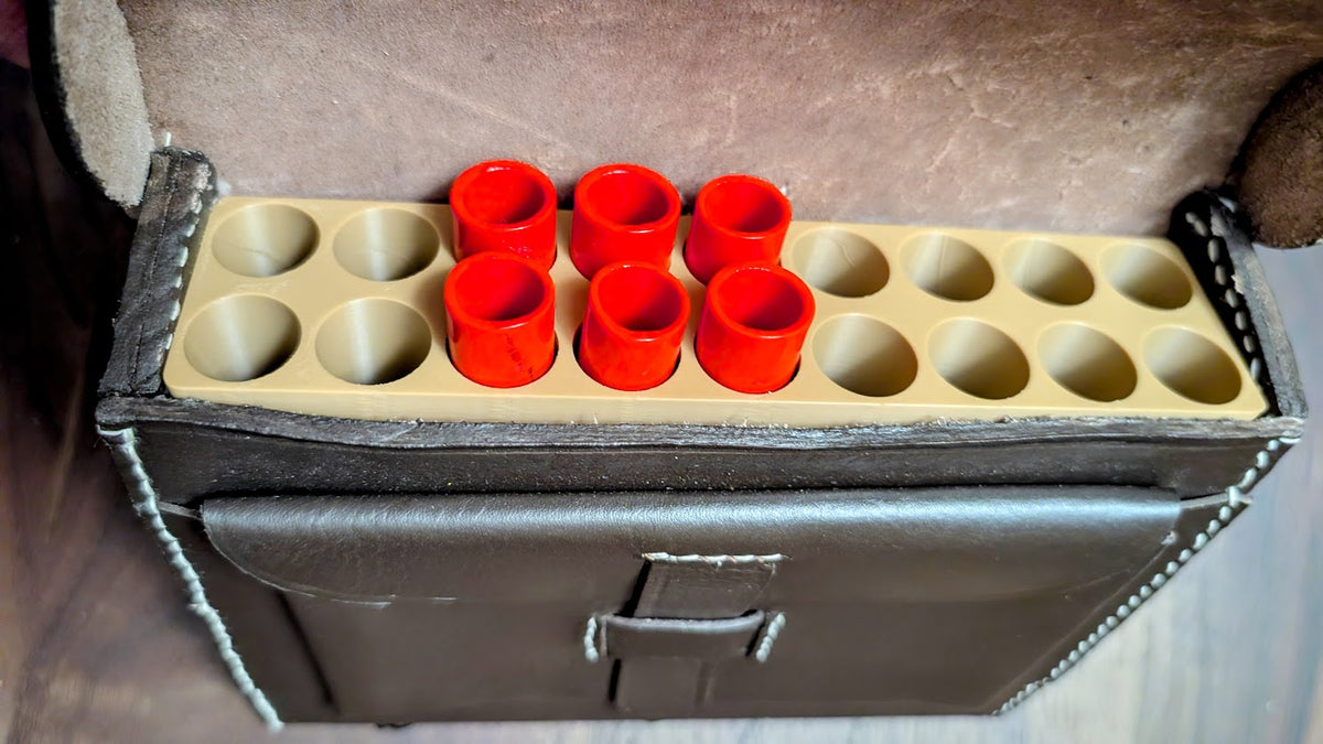 Skirmish Tubes Block:  18-Shot .58 Cal. Musket Tube Block for Leather Boxes