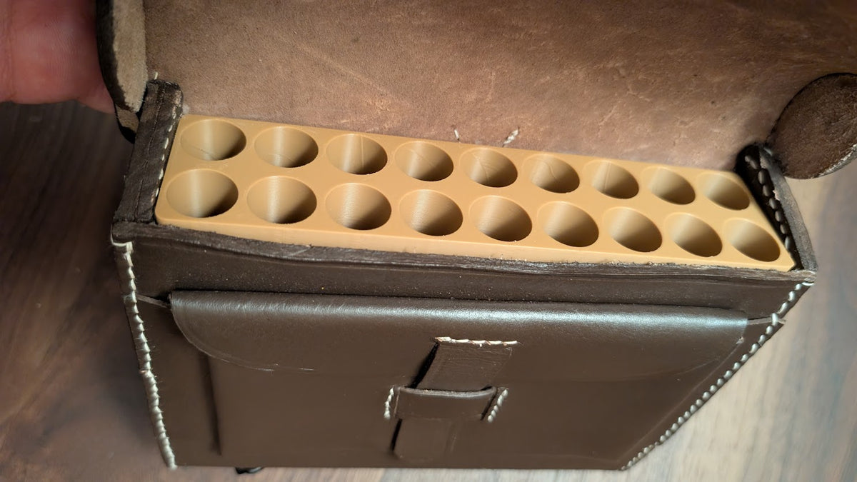 Skirmish Tubes Block:  18-Shot .58 Cal. Musket Tube Block for Leather Boxes
