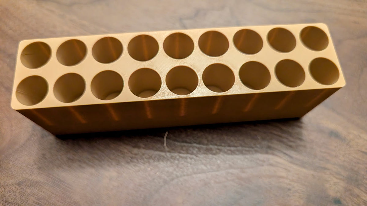Skirmish Tubes Block:  18-Shot .58 Cal. Musket Tube Block for Leather Boxes
