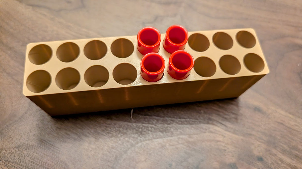Skirmish Tubes Block:  18-Shot .58 Cal. Musket Tube Block for Leather Boxes