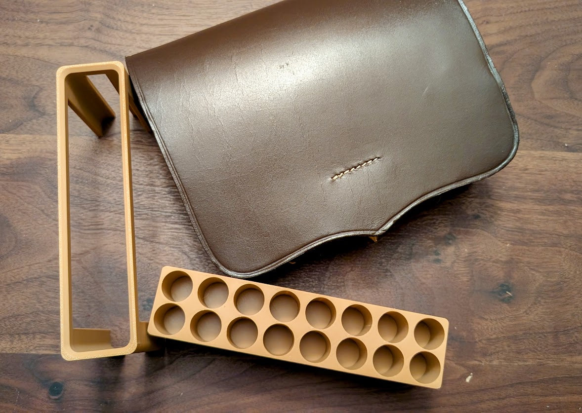 Skirmish Tubes Block:  16-Shot .69 Cal. Musket Tube Block for Leather Boxes