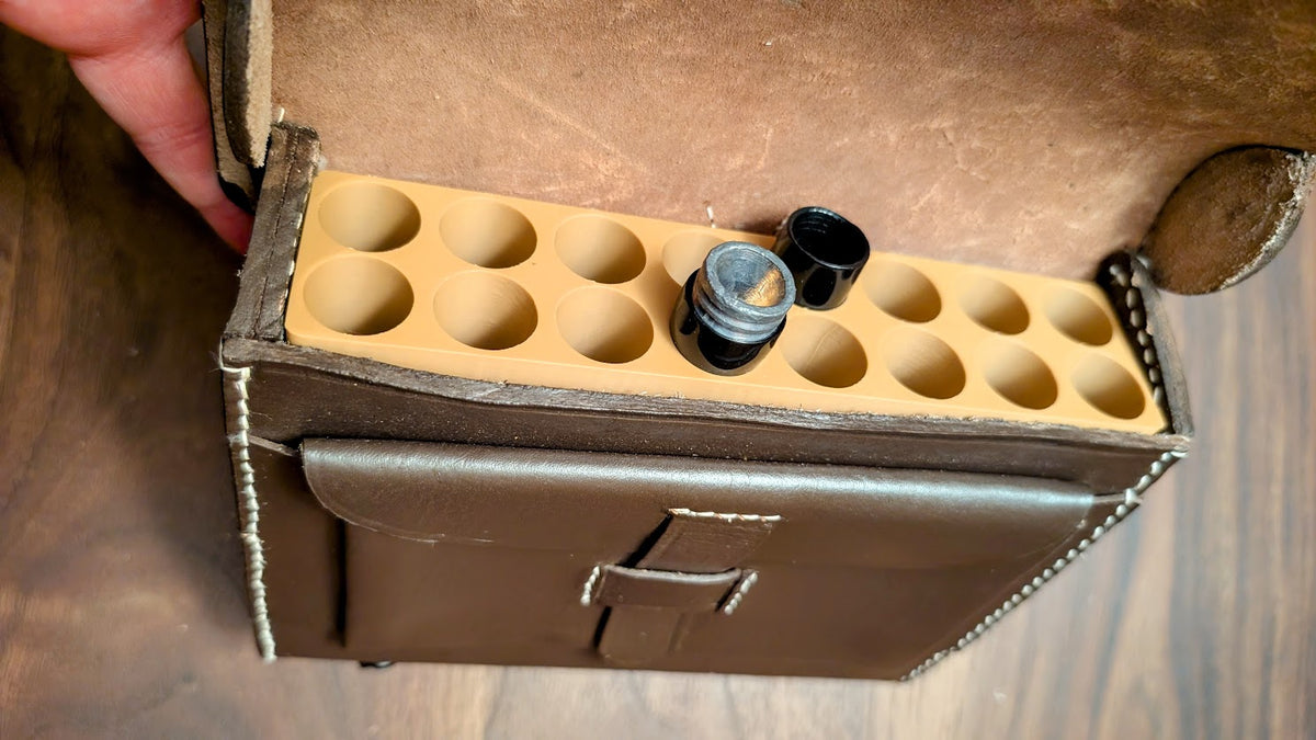 Skirmish Tubes Block:  16-Shot .69 Cal. Musket Tube Block for Leather Boxes