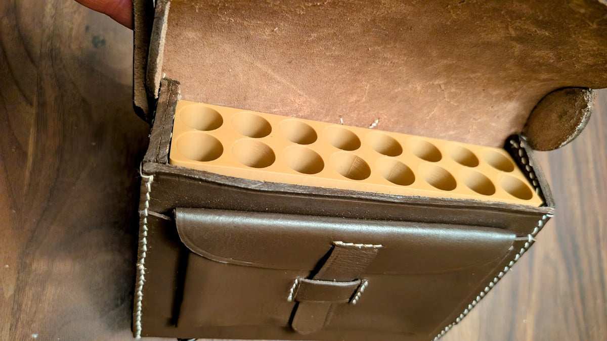 Skirmish Tubes Block:  16-Shot .69 Cal. Musket Tube Block for Leather Boxes