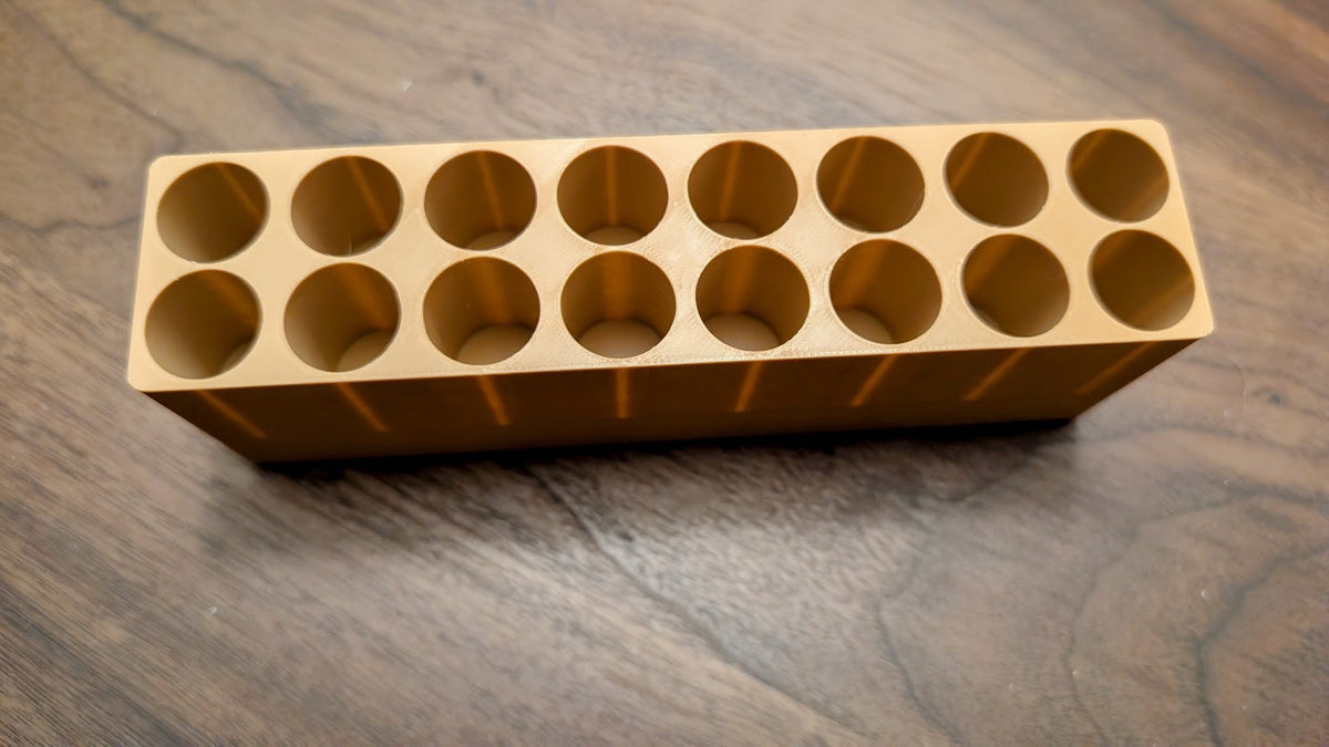 Skirmish Tubes Block:  16-Shot .69 Cal. Musket Tube Block for Leather Boxes