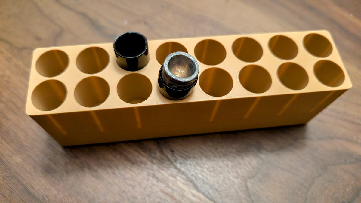Skirmish Tubes Block:  16-Shot .69 Cal. Musket Tube Block for Leather Boxes