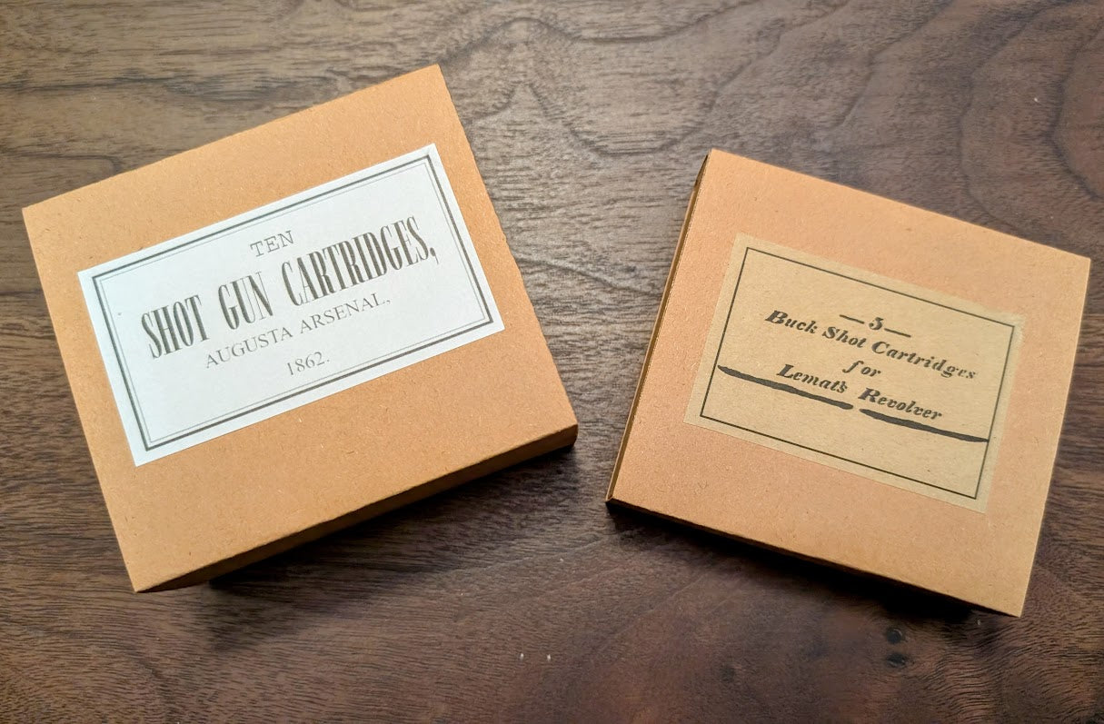Paper Cartridge Boxes: 20-Gauge, 5/10 Round, for LeMat, Muzzleloading Shotguns