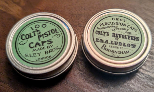 Percussion Cap Tins: Vintage Style Eley or Ludlow No. 10 or No. 11 Labels Holds 100 Caps for Revolvers