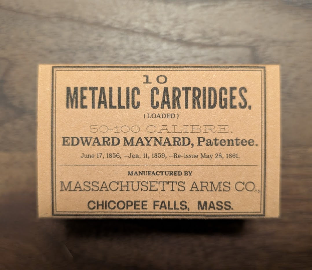 Cartridge Box: All-Plastic Maynard Carbine, Holds 10 Cartridges and 12 Musket Caps in Paper Tube; Option to Include Cap Tube Dowel (Copy)