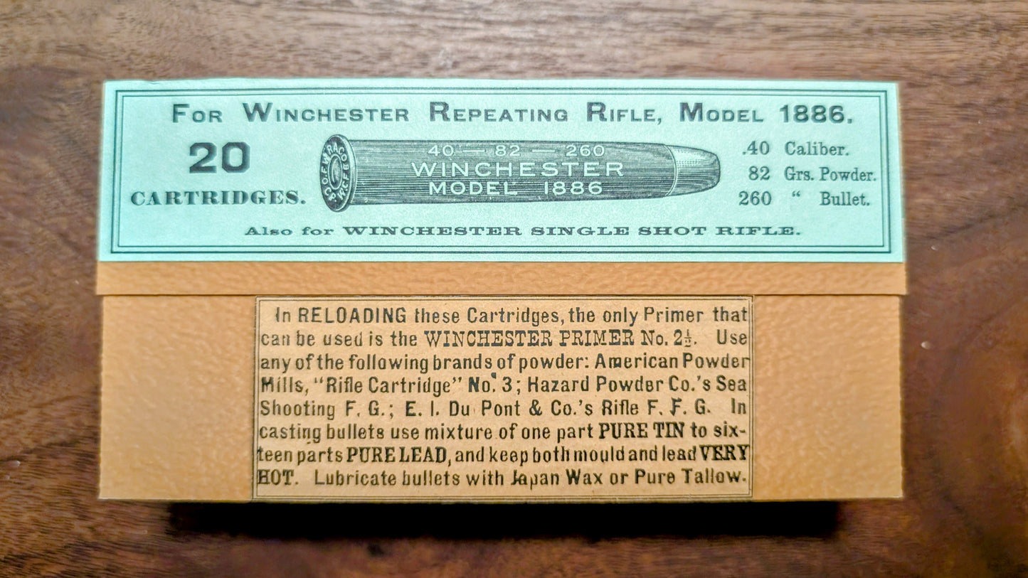 Cartridge Box: All-Plastic .40-82 WCF, 20 Round