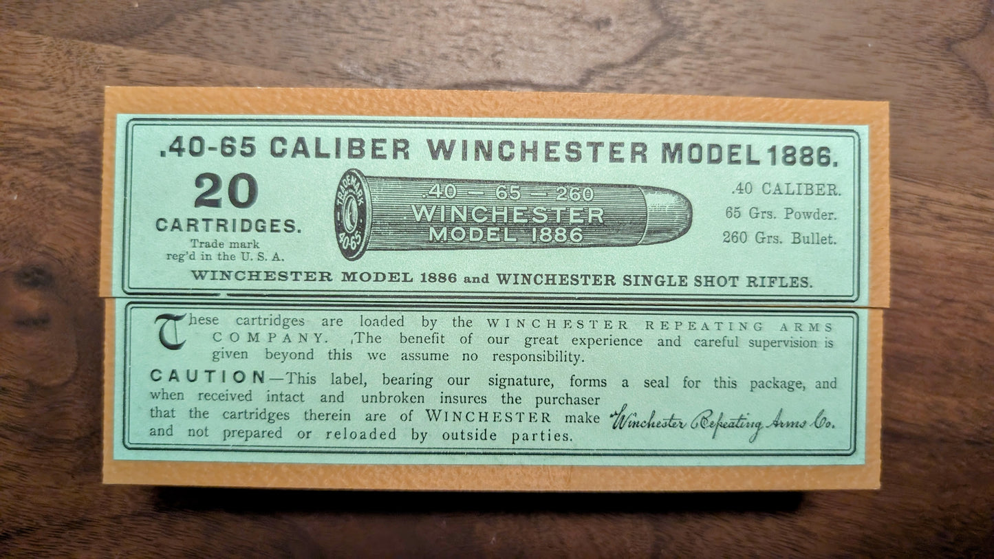 Cartridge Box: All-Plastic .40-65 WCF, 20 Round
