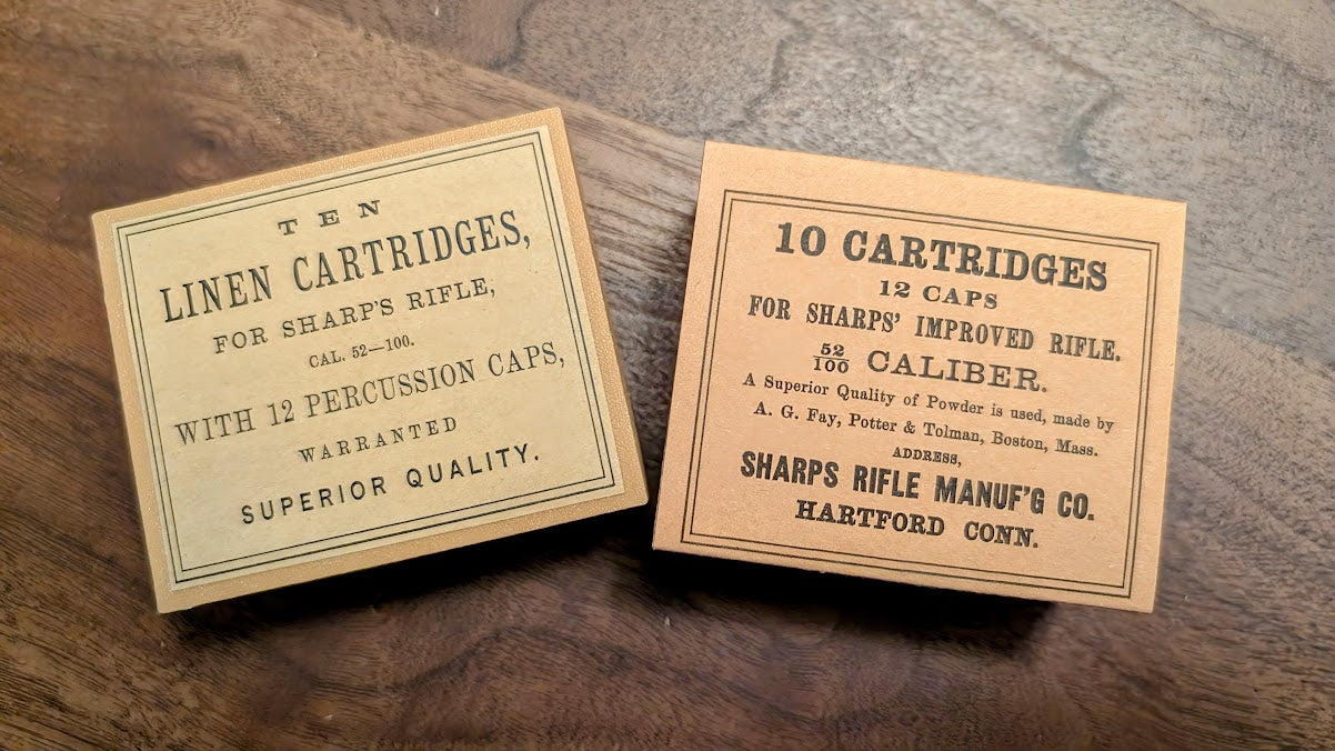 Cartridge Box: All-Plastic Sharps Carbine, Holds 10 Paper or Linen Cartridges and 12 Musket Caps in Paper Tube; Option to Include Cap Tube Dowel